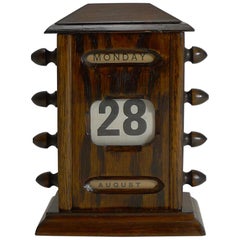 Small Antique English Oak Desk-Top Perpetual Calendar, circa 1900