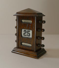 Small Antique English Oak Perpetual Calendar, c.1900