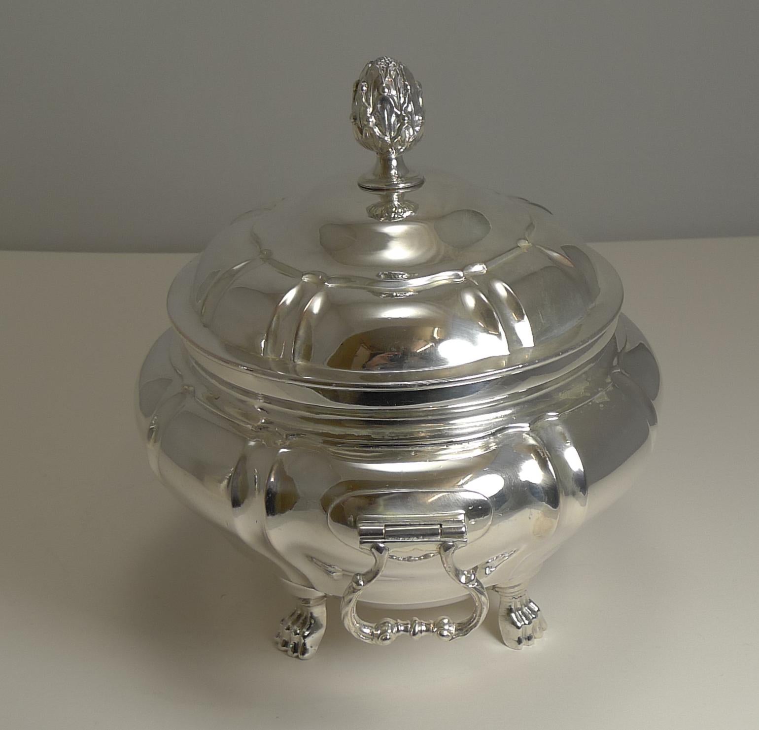 Victorian Small Antique English Silver Plated Tureen, circa 1850