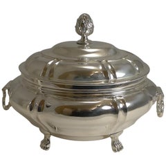 Small Antique English Silver Plated Tureen, circa 1850