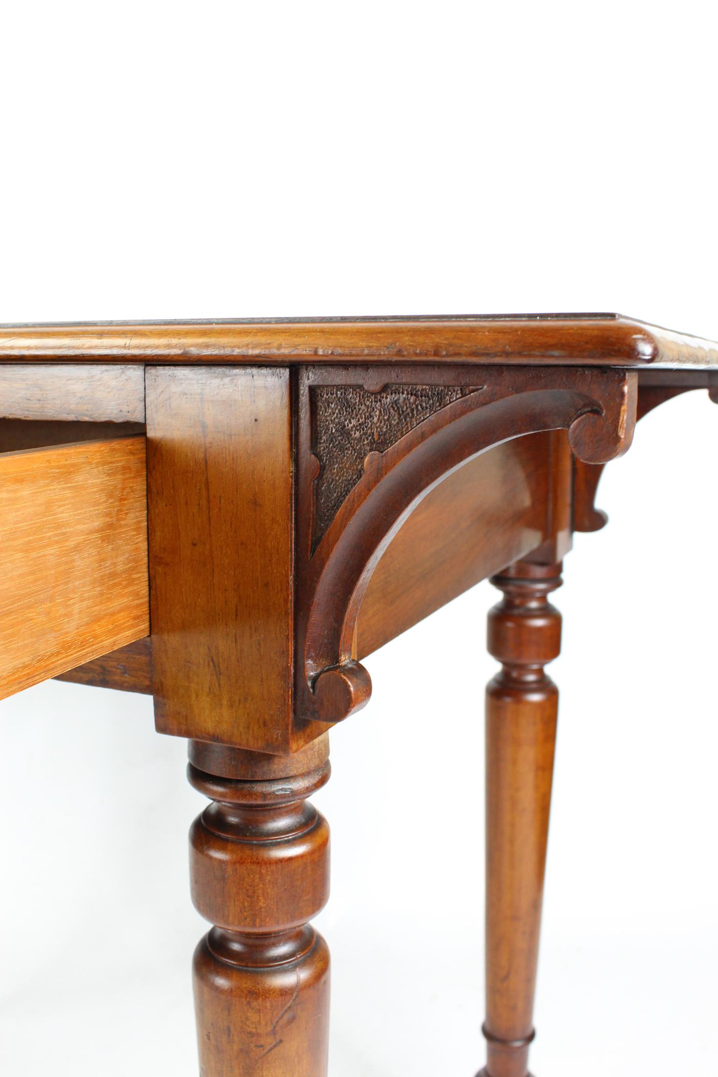 Small Antique English Victorian Mahogany Writing Table Desk, circa 1870 1