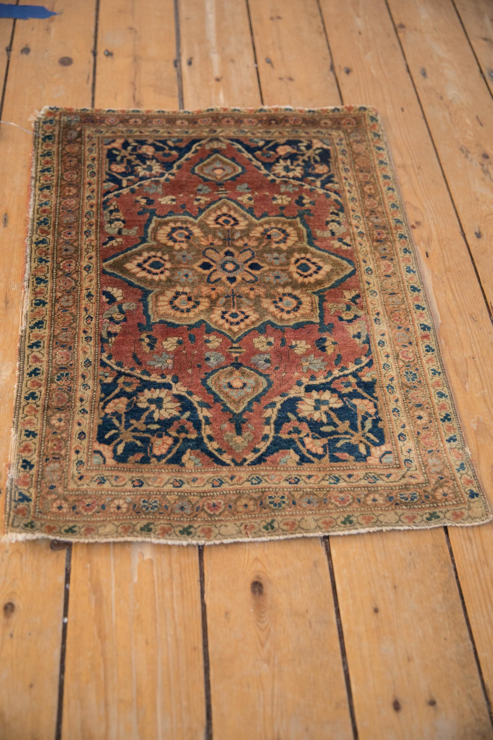 19th Century Small Antique Farahan Rug For Sale