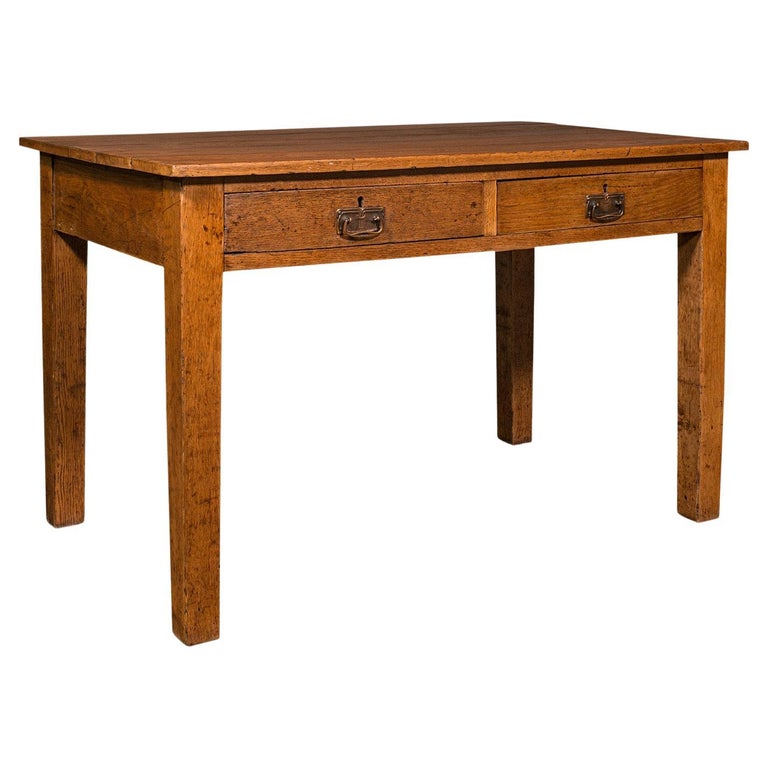 Small Antique Farmhouse Table, English, Oak, 4 Seat, Breakfast, Work ...