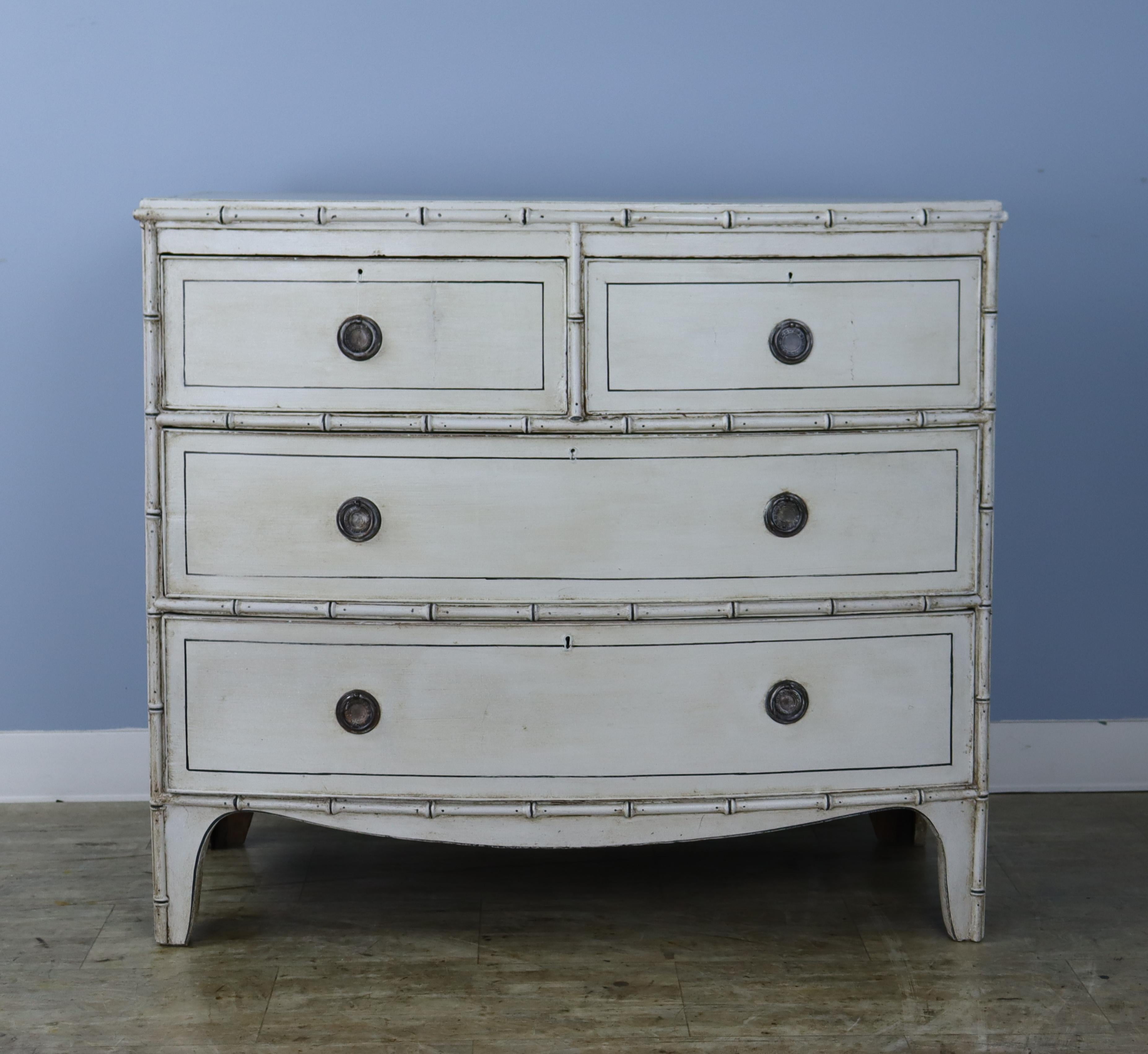 English Small Antique Faux Bamboo Chest For Sale