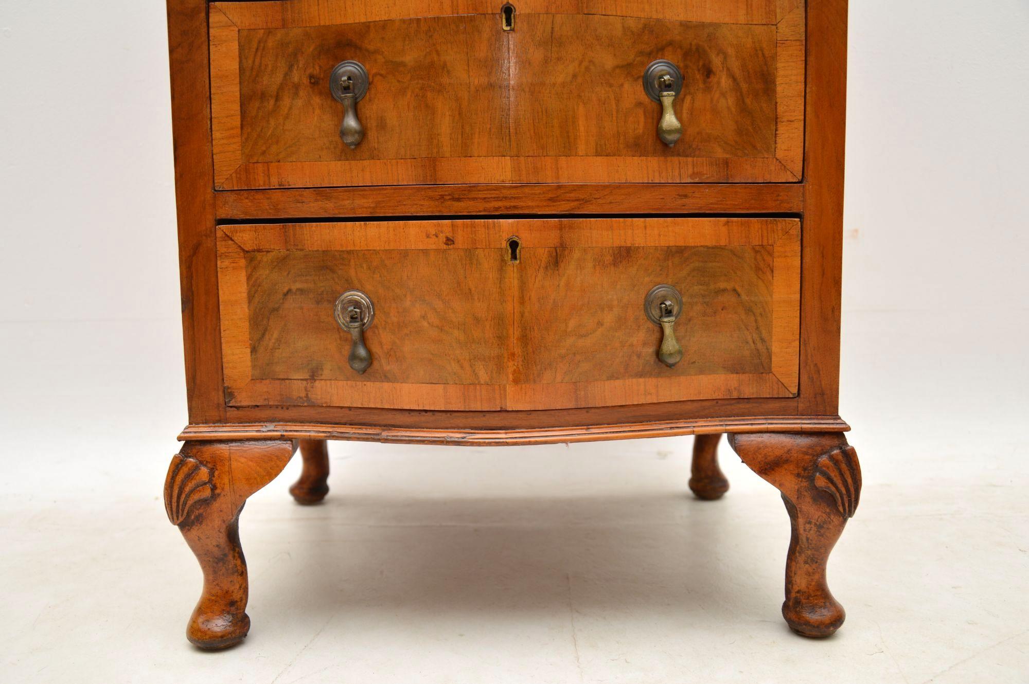 Small Antique Figured Walnut Chest on Chest 3