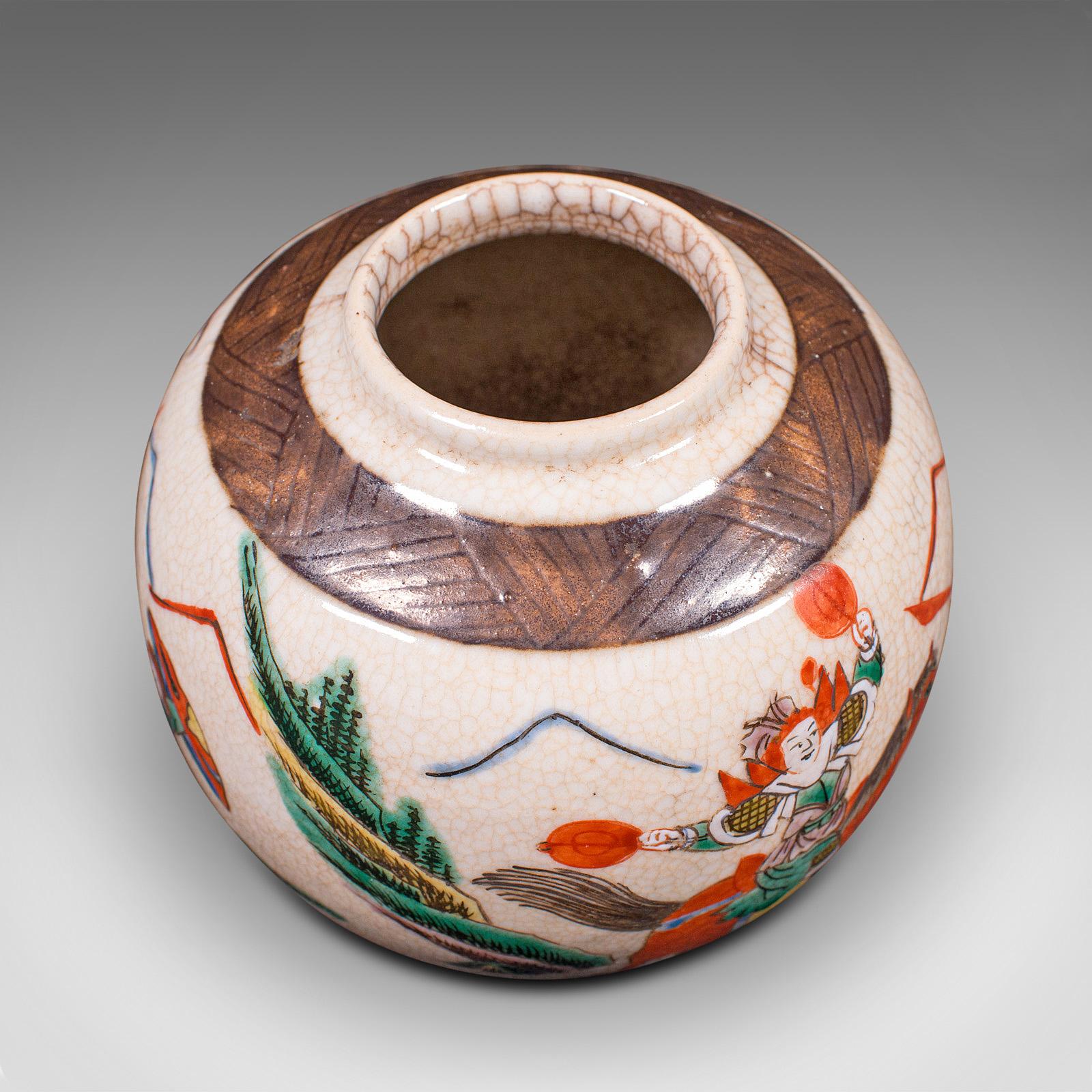 19th Century Small Antique Flower Vase, Japanese, Ceramic, Posy Urn, Edo Period, Circa 1850 For Sale