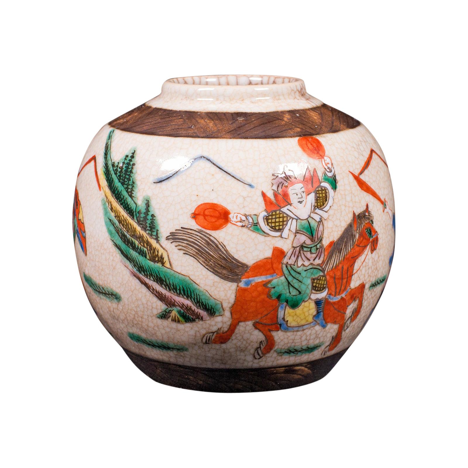Small Antique Flower Vase, Japanese, Ceramic, Posy Urn, Edo Period, Circa 1850 For Sale
