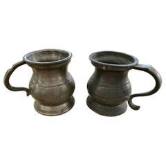 Small Antique Footed Pewter Imperial Tankard Measures