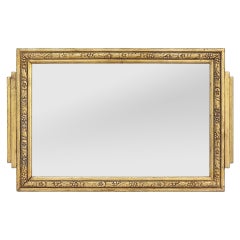 Piccolo specchio da parete in legno dorato in stile Art Nouveau francese, circa 1900