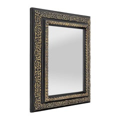 Small Antique French Black & Giltwood Mirror, Napoleon III Period, circa 1870