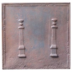 Small Antique French Fireback with 'Pillars of Freedom', 19th Century