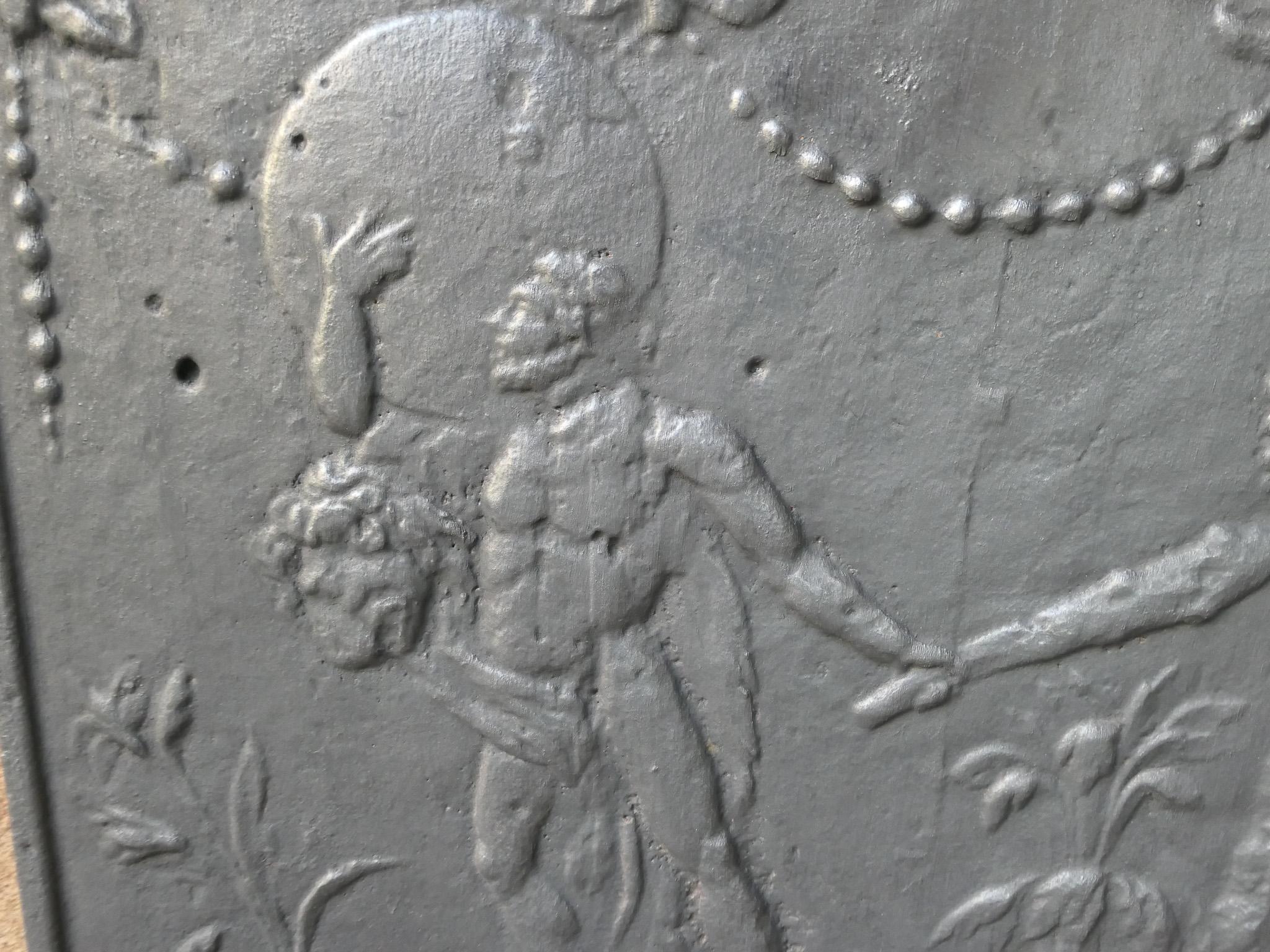 Small Antique French 'Hercules and Heaven' Fireback / Backsplash 1