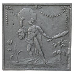 Small Antique French 'Hercules and Heaven' Fireback / Backsplash