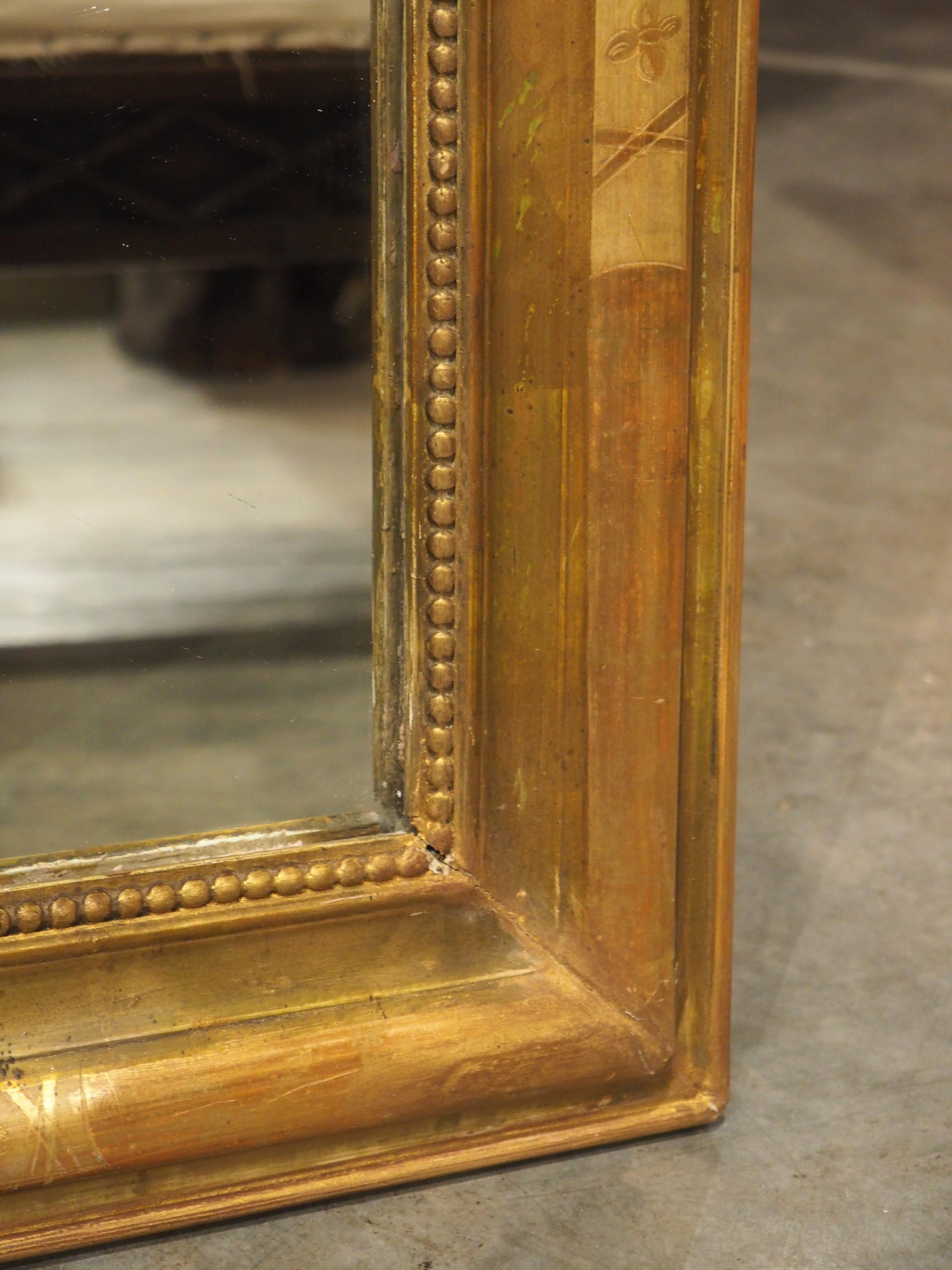 Small Antique French Louis Philippe Mirror with X-Pattern, 19th Century 1