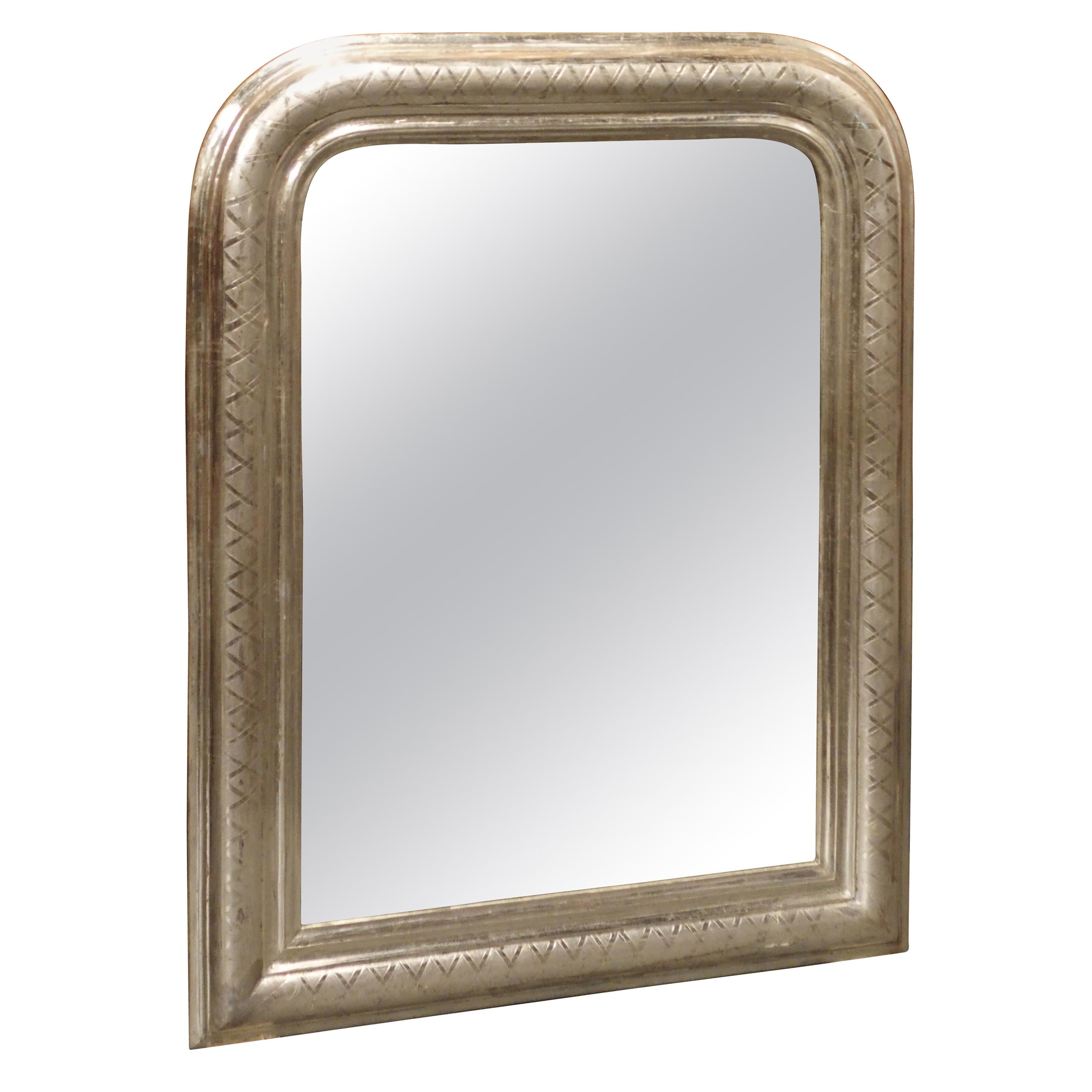 Small Antique French Louis Philippe Silverleaf Mirror