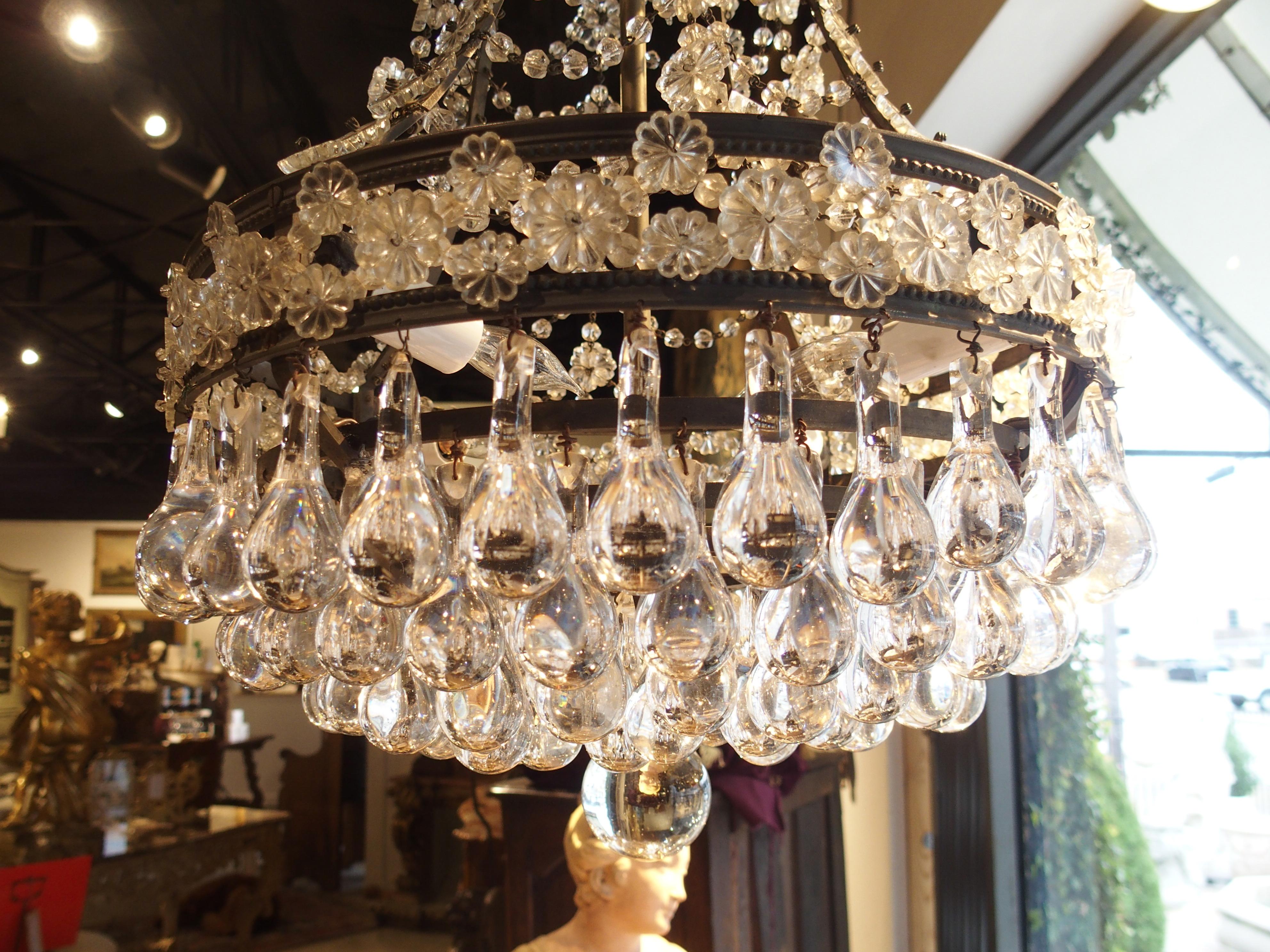 Small Antique French Louis XVI Style Crystal Chandelier, 19th Century 4