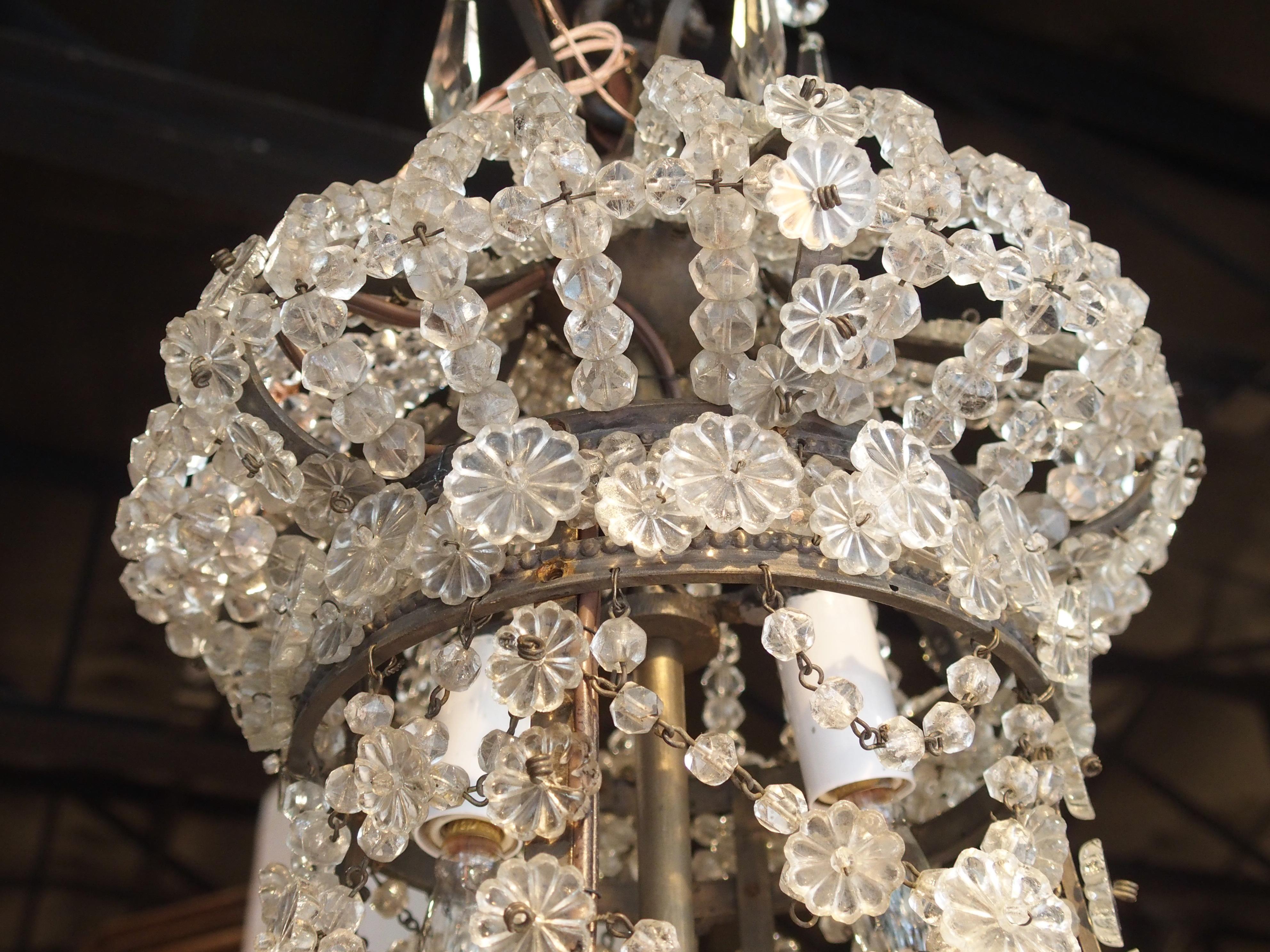 Small Antique French Louis XVI Style Crystal Chandelier, 19th Century 7