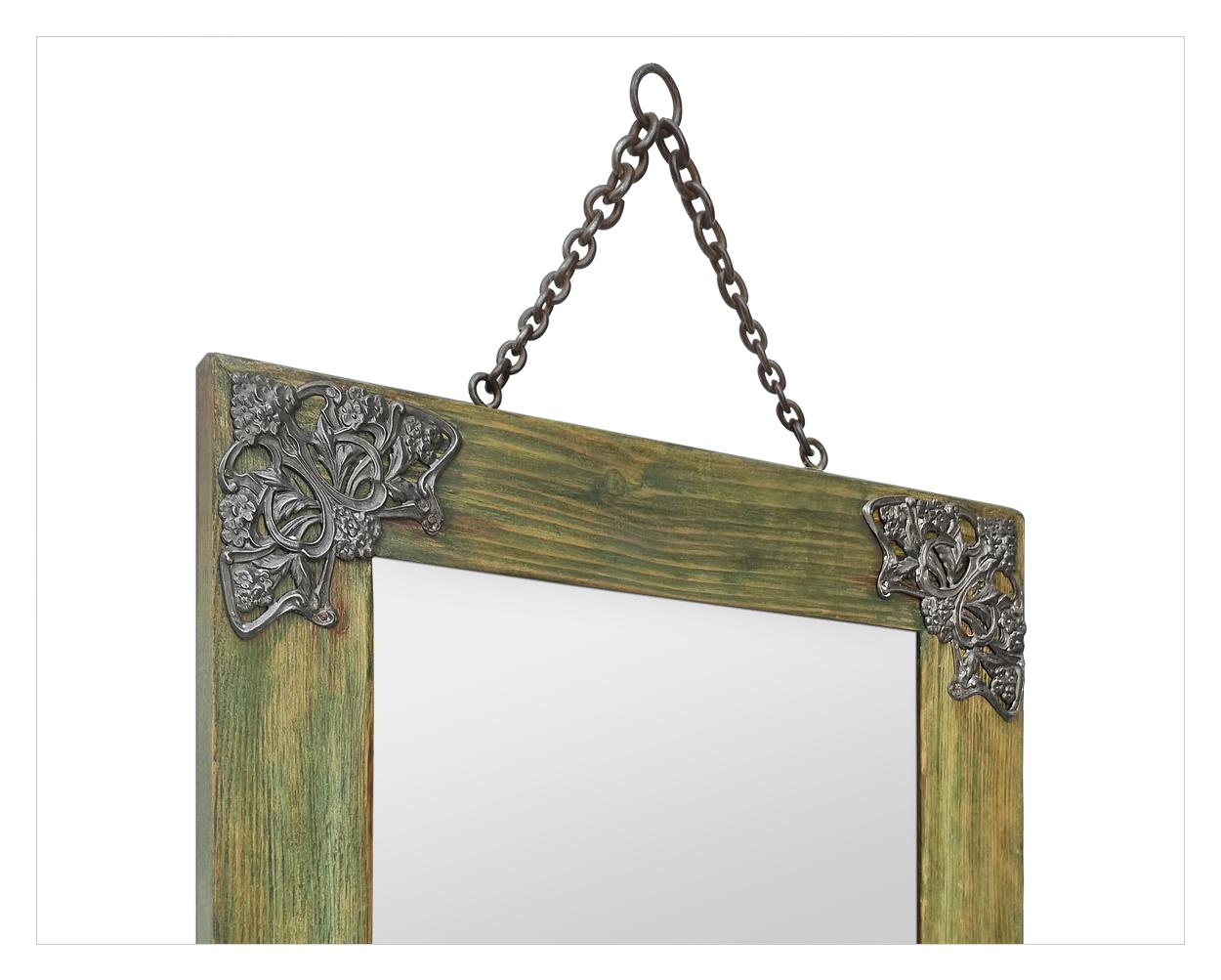 Early 20th Century Small Antique French Mirror Art Nouveau Period, circa 1900 For Sale