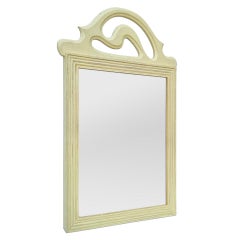 Small Antique French Mirror Green Patina Art Deco Style, circa 1930