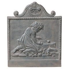 Petite plaque de cheminée ancienne française Napoléon III, 19ème siècle