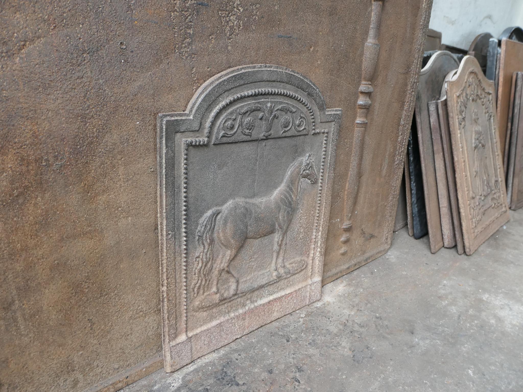 Small Antique French Napoleon III 'Horse' Fireback 5