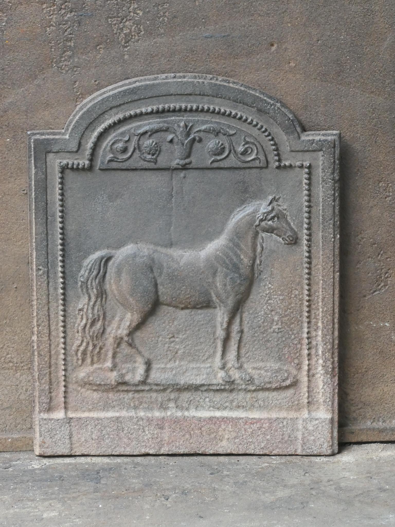 Cast Small Antique French Napoleon III 'Horse' Fireback