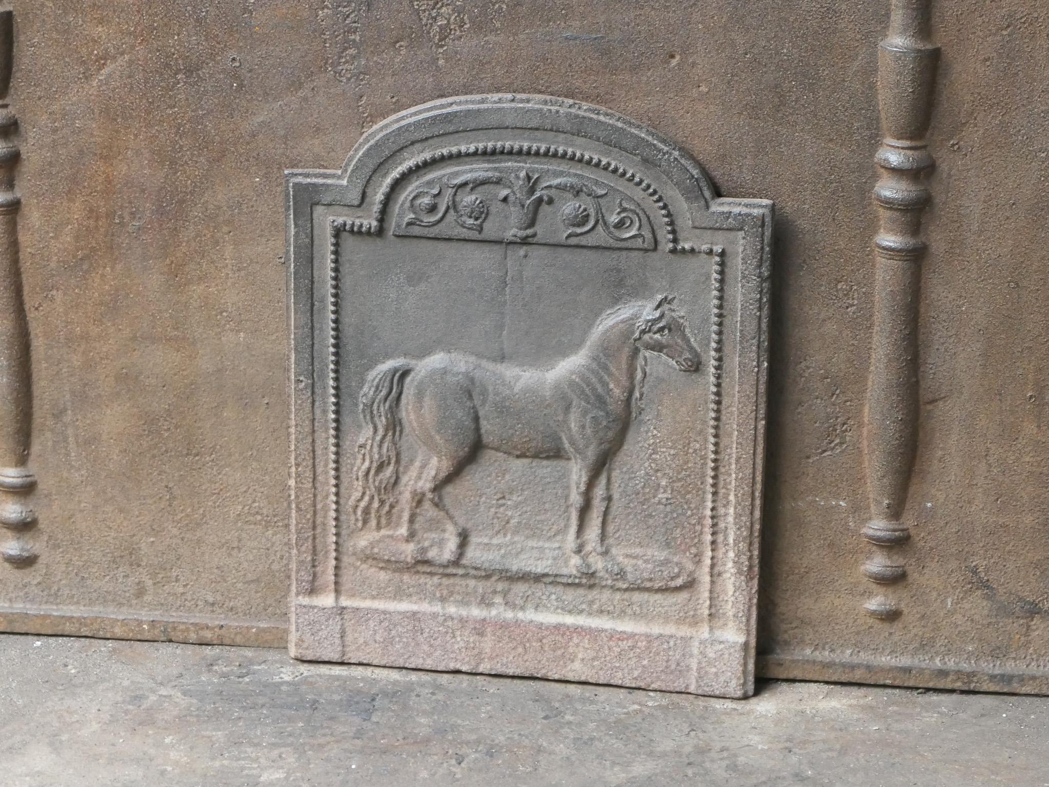 19th Century Small Antique French Napoleon III 'Horse' Fireback