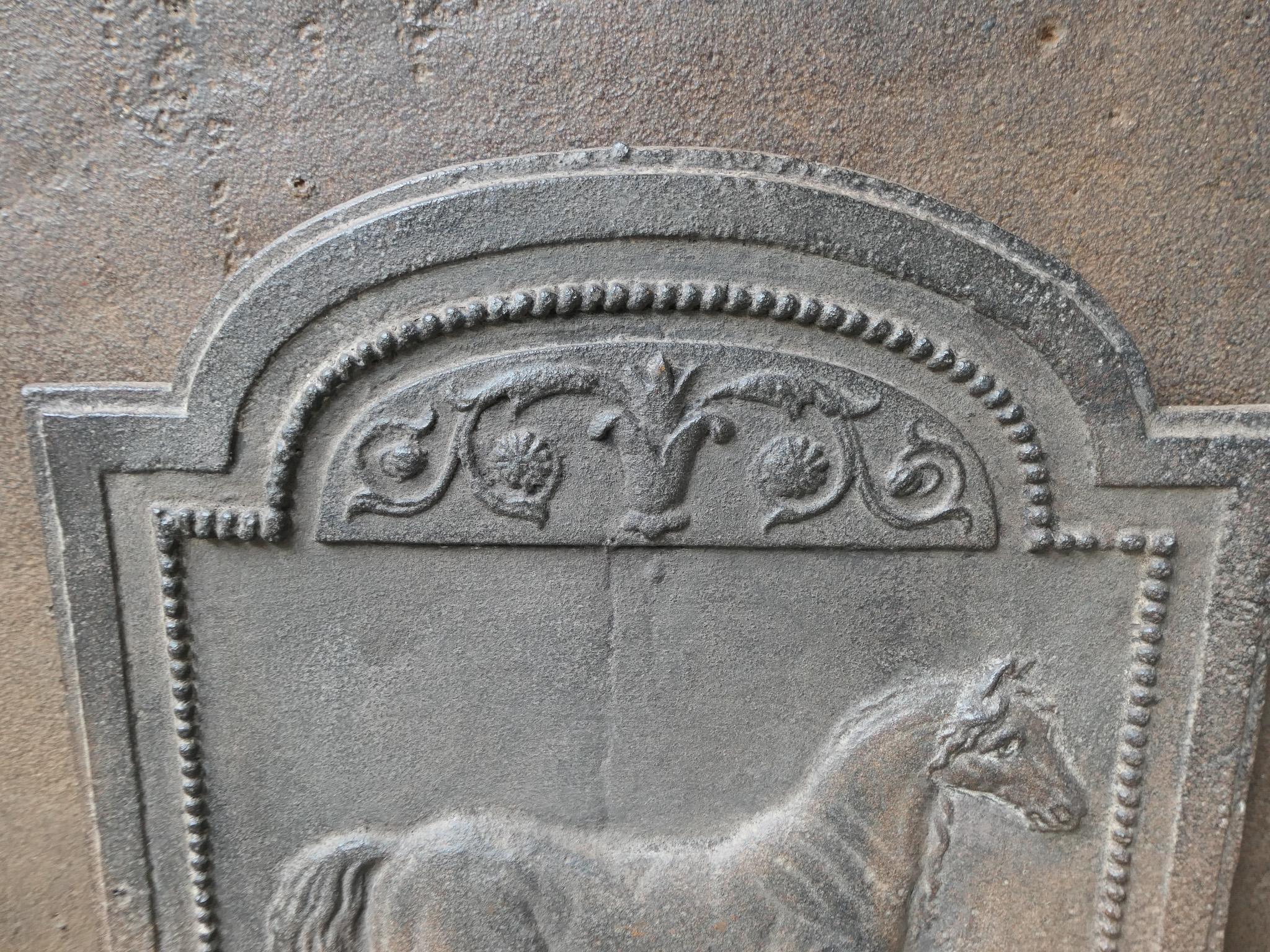 Small Antique French Napoleon III 'Horse' Fireback 1