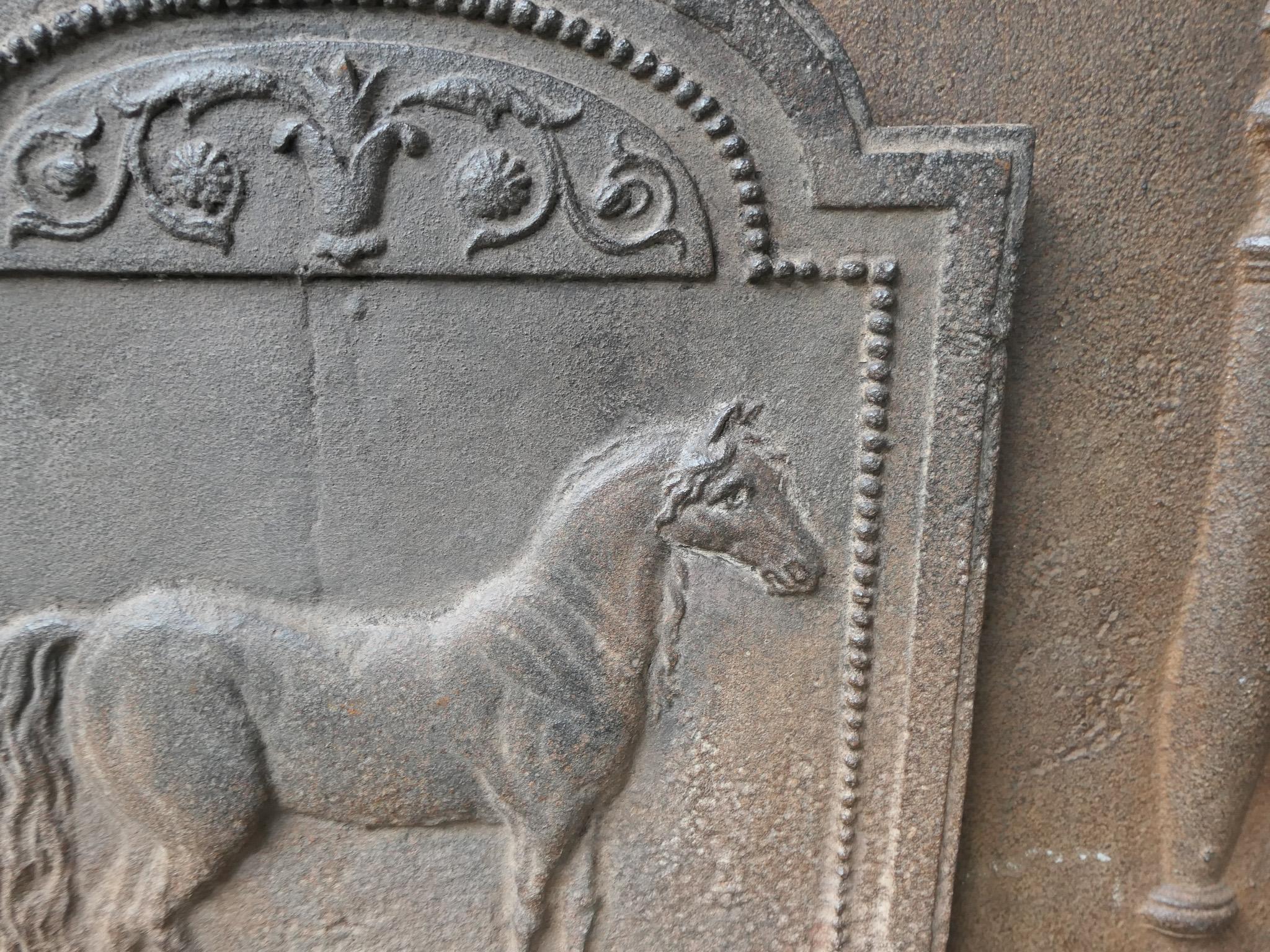Small Antique French Napoleon III 'Horse' Fireback 2