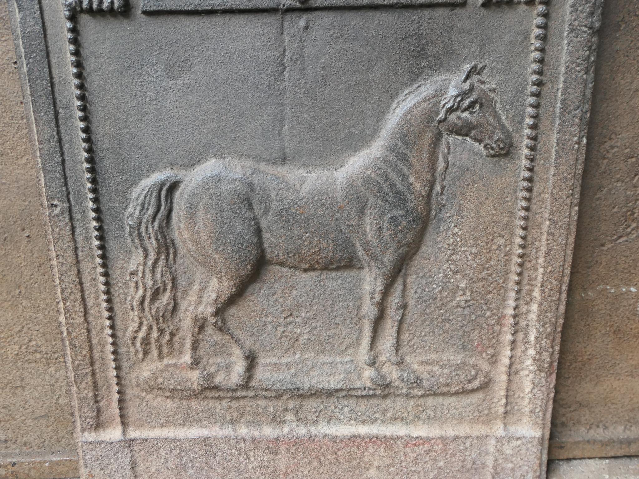 Small Antique French Napoleon III 'Horse' Fireback 3