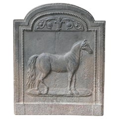 Small Antique French Napoleon III 'Horse' Fireback