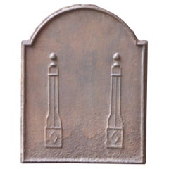 Kleine antike französische neoklassische 'Säulen der Freiheit' Kaminrückwand / Aufkantung