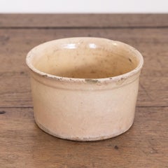 Small Antique French Pale Yellow Ware Preserving Jar