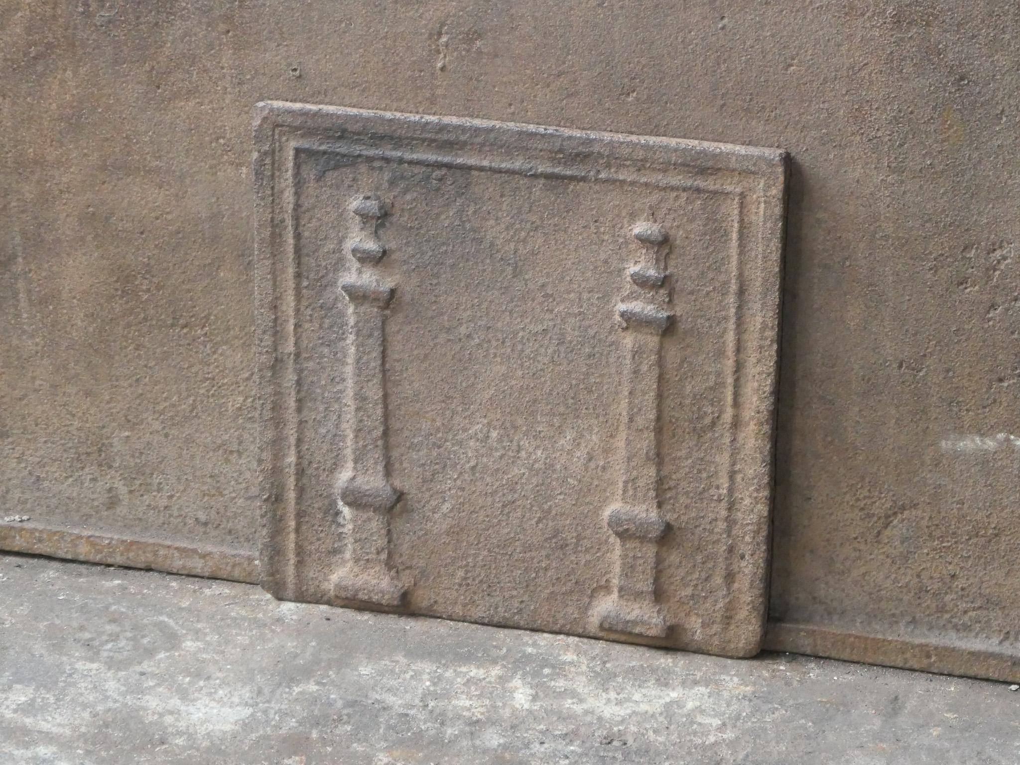19th Century Small Antique French 'Pillars of Freedom' Fireback / Backsplash, 18th - 19th C. For Sale