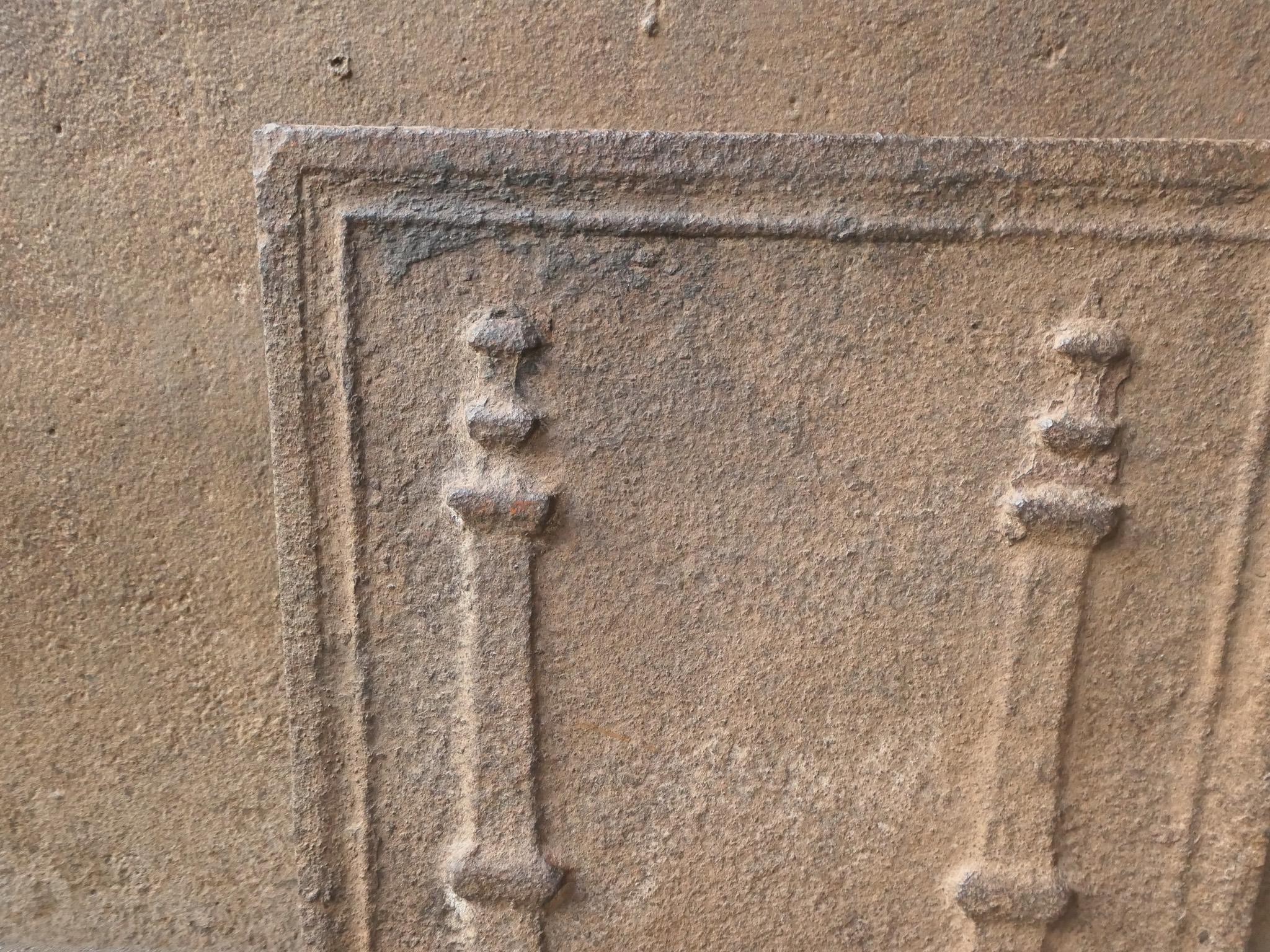 Small Antique French 'Pillars of Freedom' Fireback / Backsplash, 18th - 19th C. For Sale 2