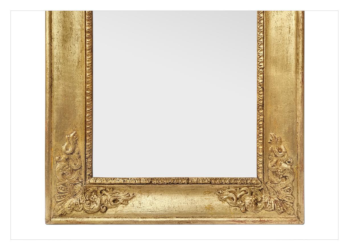 Late 19th Century Small Antique French “Restauration” Style Giltwood Wall Mirror, circa 1890 For Sale