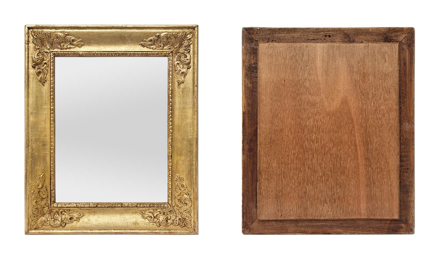 Small Antique French “Restauration” Style Giltwood Wall Mirror, circa 1890 For Sale 2