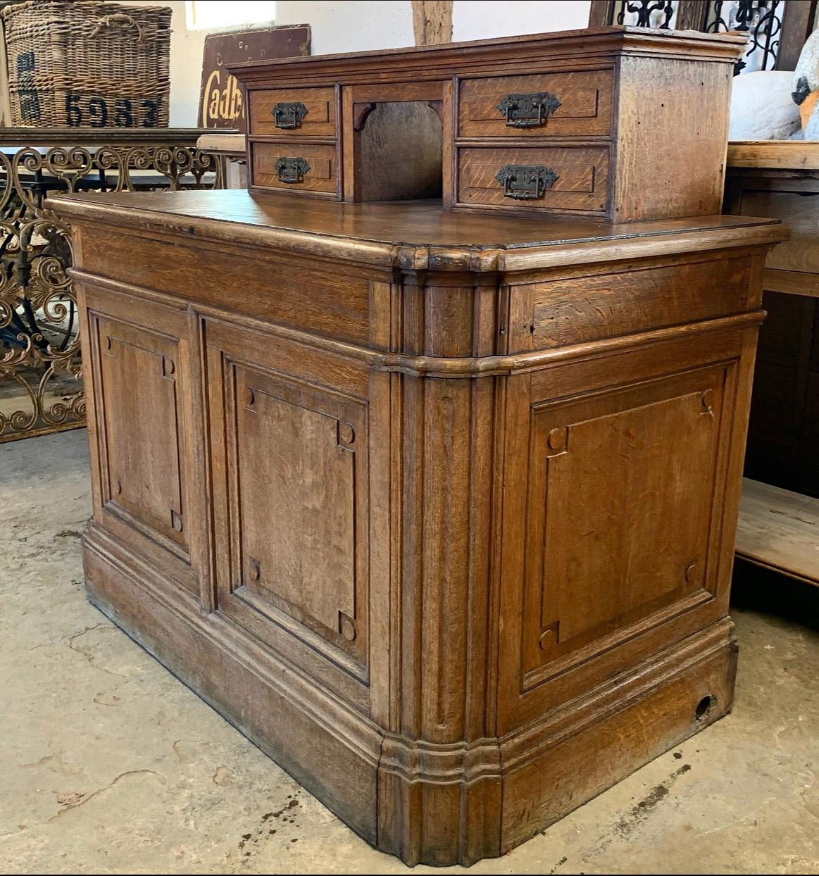 Hand-Crafted Small Antique French Shop Counter