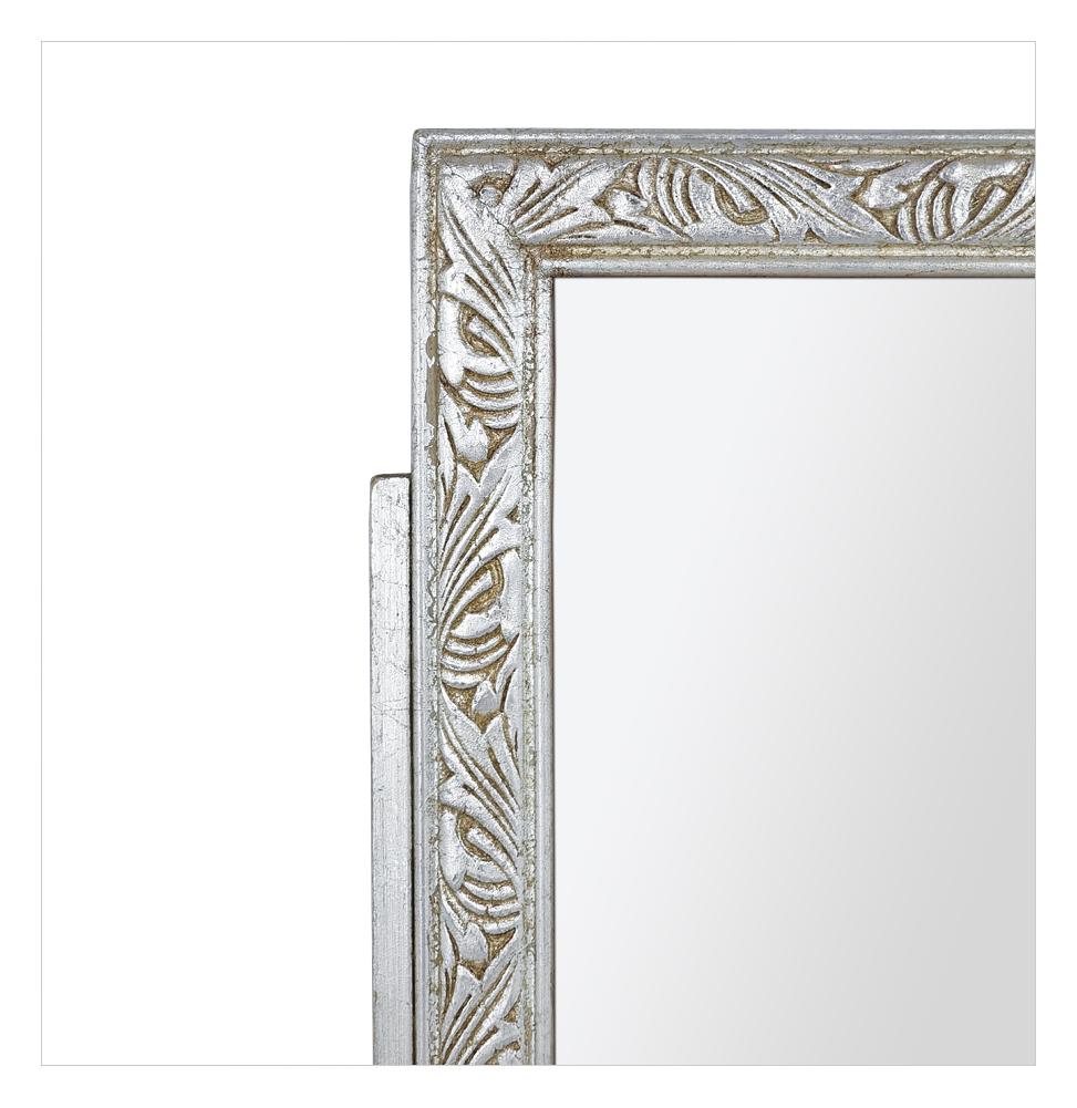 Small Antique French Wall Mirror, Silvered Wood, Art Nouveau Period, circa 1900 In Good Condition For Sale In Paris, FR
