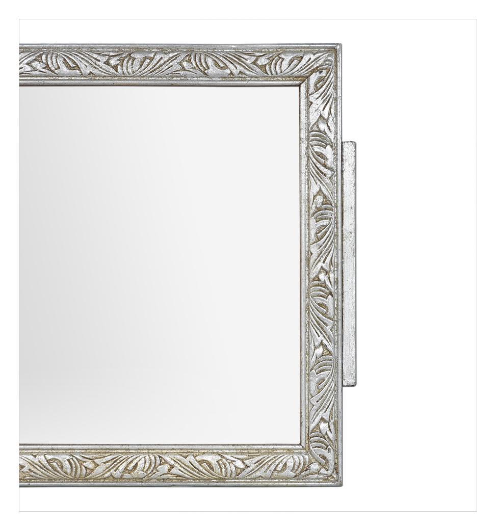Early 20th Century Small Antique French Wall Mirror, Silvered Wood, Art Nouveau Period, circa 1900 For Sale