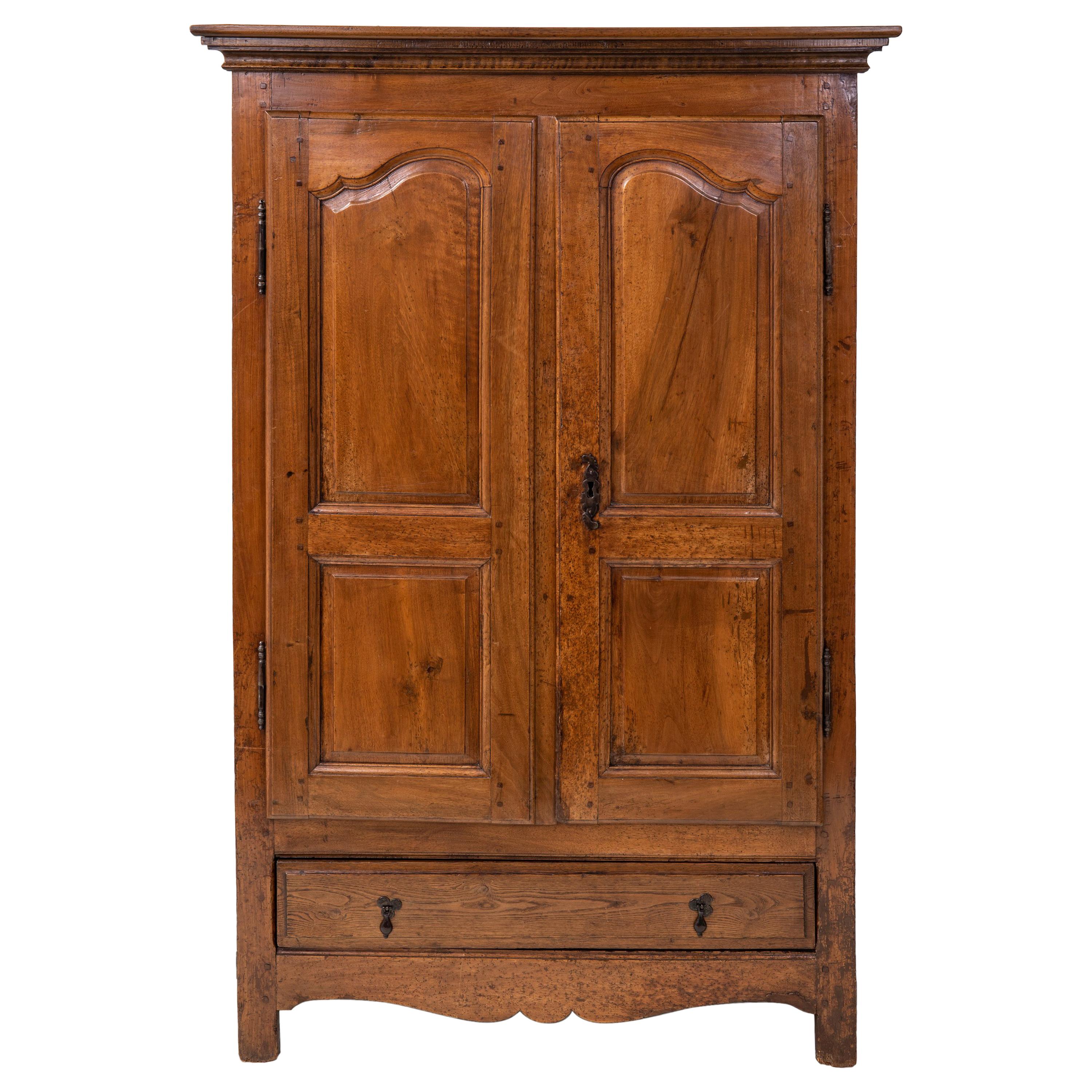 Small Antique French Walnut Armoire