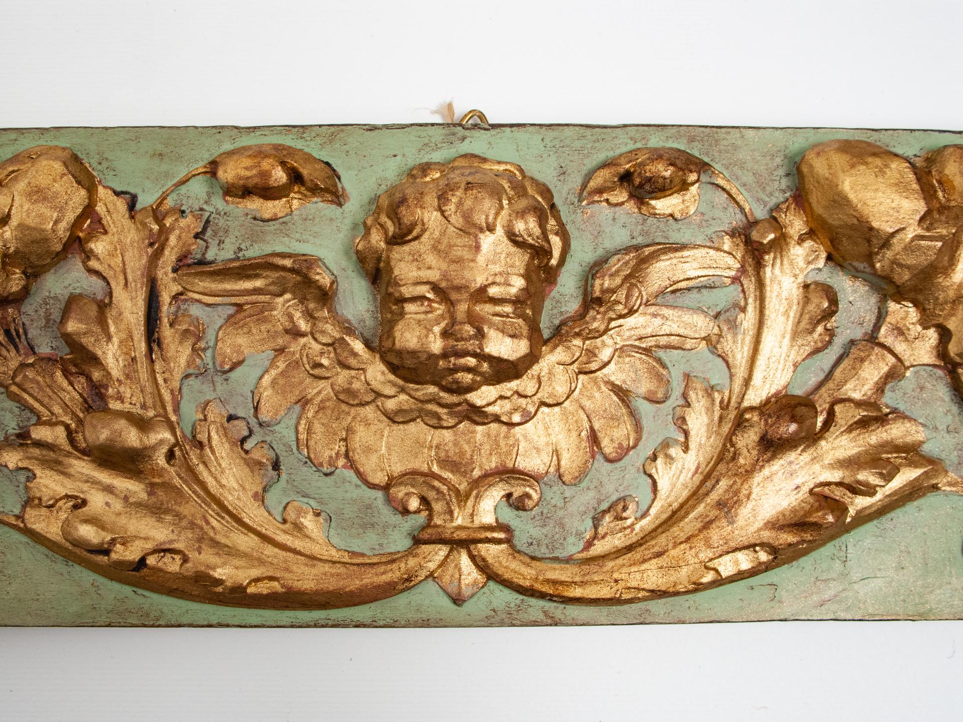 Italian Small Antique Frieze with Little Angel