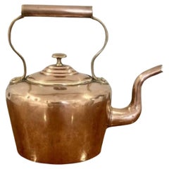 Small antique George III quality copper kettle 