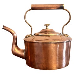 Small antique George III quality copper kettle