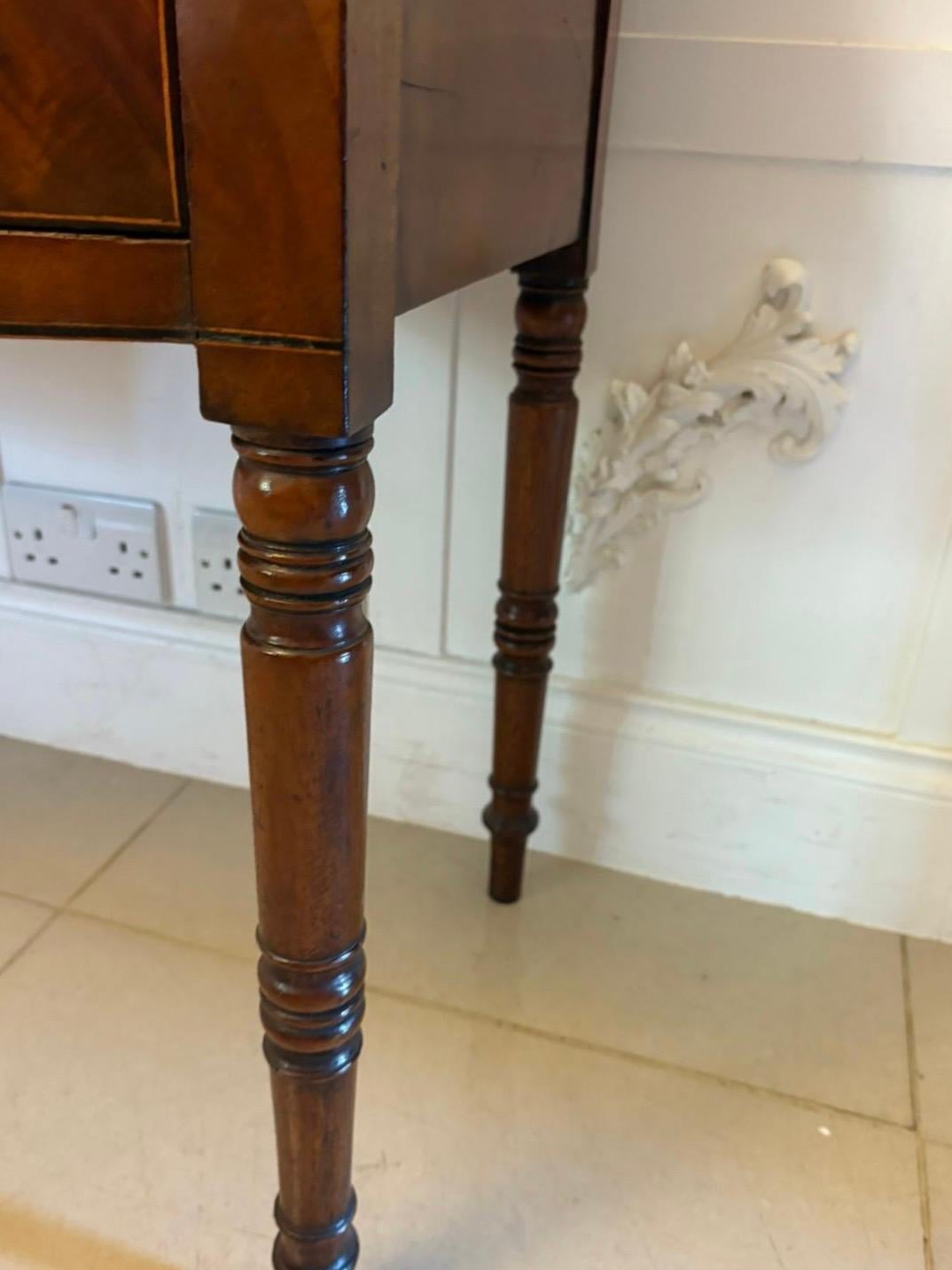 Small Antique George III Quality Figured Mahogany Bow Front Sideboard For Sale 6