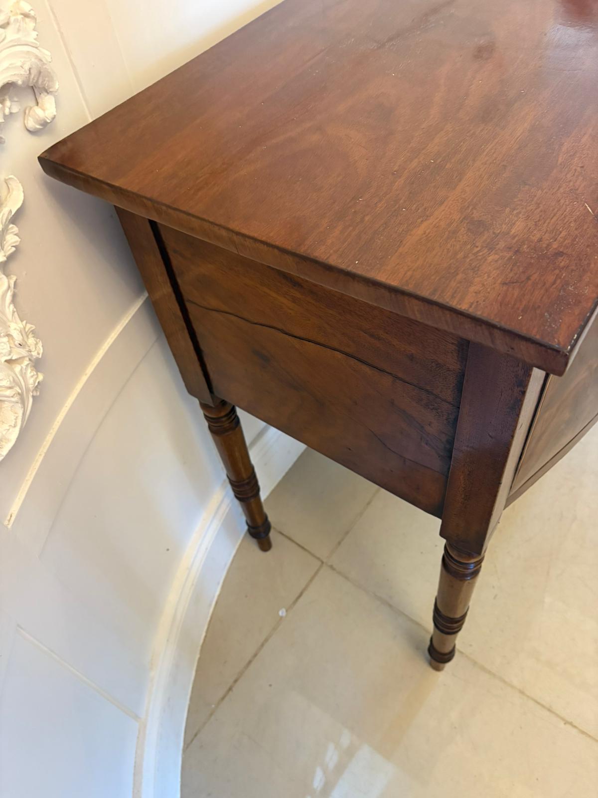 Small Antique George III Quality Figured Mahogany Bow Front Sideboard For Sale 2