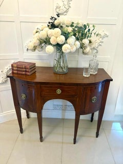 Small Antique George III Quality Inlaid Figured Mahogany Sideboard
