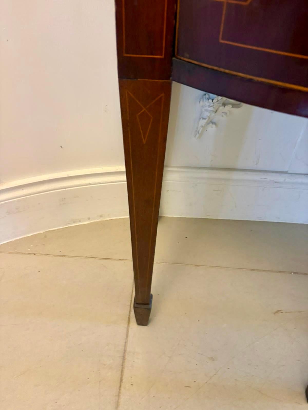 19th Century Small Antique George III Quality Inlaid Figured Mahogany Sideboard For Sale