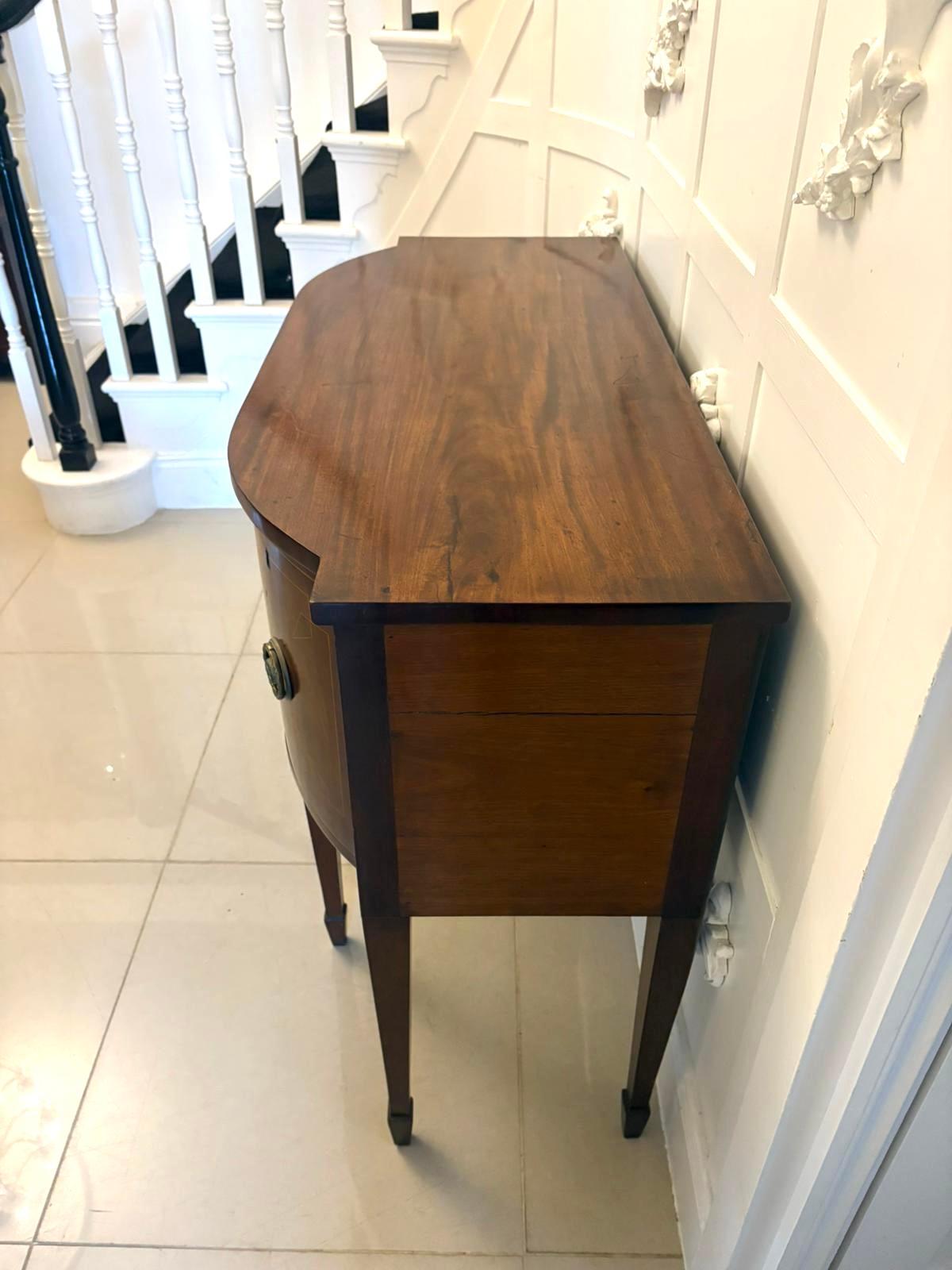 Small Antique George III Quality Inlaid Figured Mahogany Sideboard For Sale 1