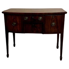 Small antique George III quality mahogany bow fronted sideboard 